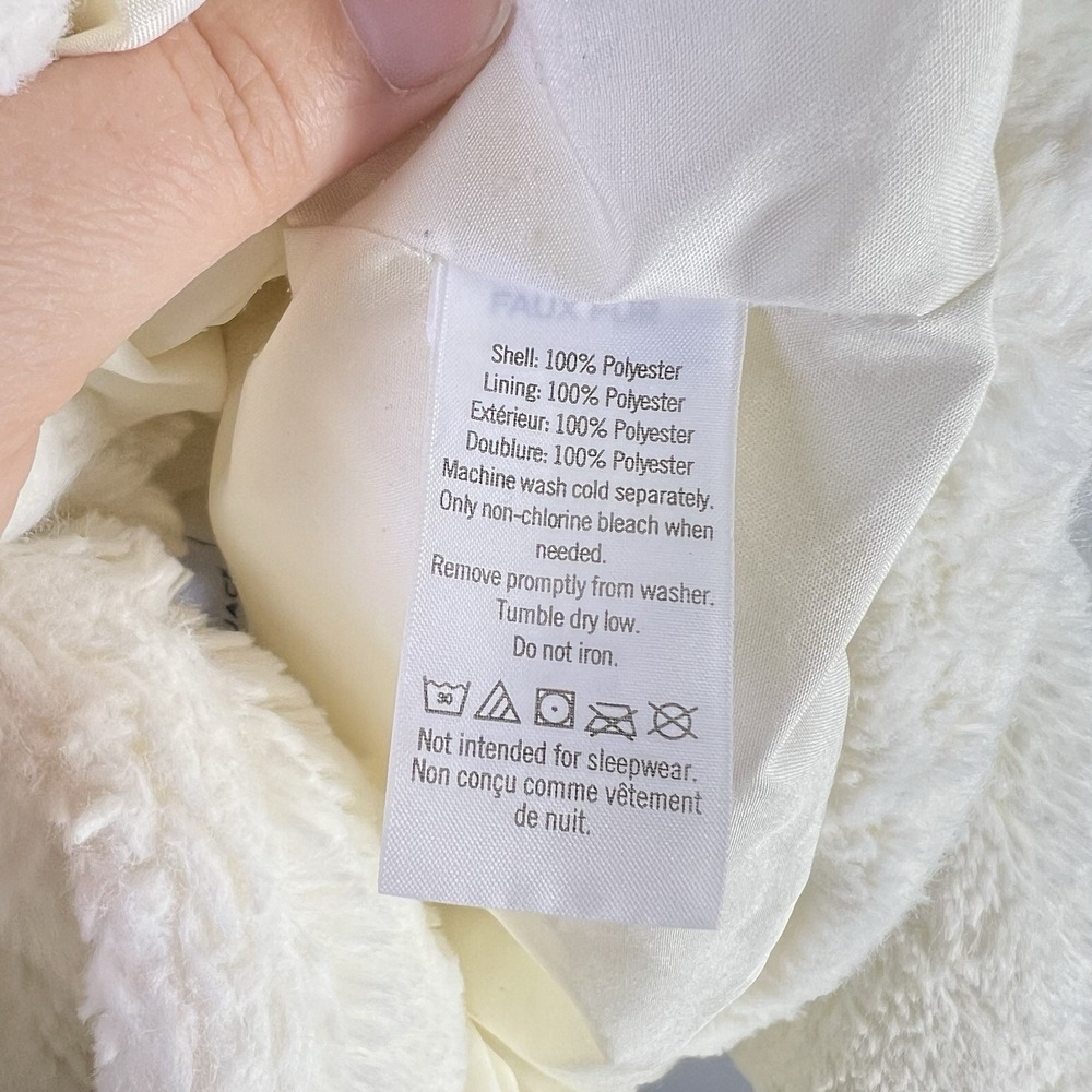 Janie & Jack Girls Sz 3 To‎ 4 Years Faux Fur White Jacket Holidays Special Event - Picture 9 of 12